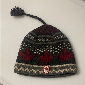 Olympic Themed Black and Red Kids' Knit Hat